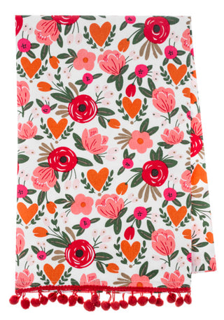 Floral Heart Tea Towel