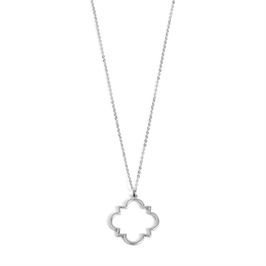 Whispers Silver Geo Outline Dangle Necklace WN004272