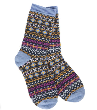 World’s Softest Socks Holiday Crew Nordic Blue