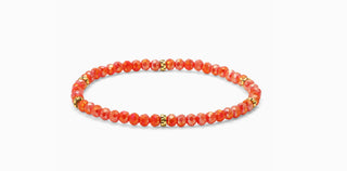 My Fun Colors Mini Crystal Bracelet Bright Coral Gold Accent