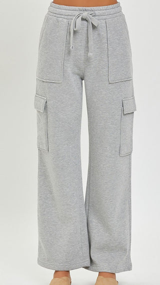 Risen HR Side Cargo Pocket Wide Pants Heather Grey
