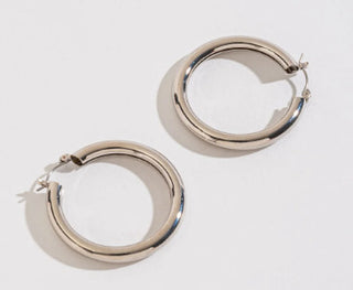 Howard’s Large Tube Hoop Earrings Silver