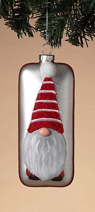 Glass Santa Gnome Ornament