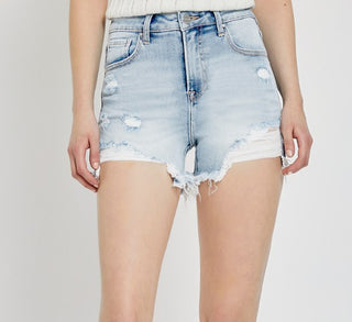 Risen High Rise Distressed Shorts Light 6089
