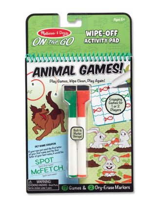 Melissa & Doug On the Go Wipe Off Activity Pad Animals Games