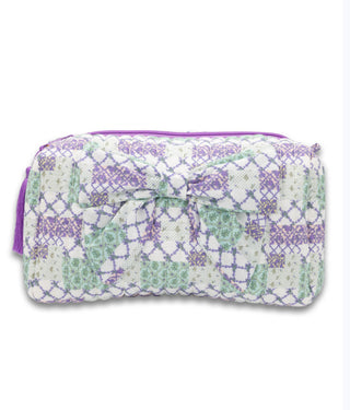 Simply Southern Quilted Cosmetic Bag Bow Floral Patchwork
