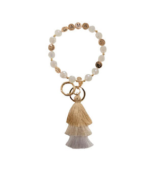 Simply Southern Crystal Bead Bangle White Smile