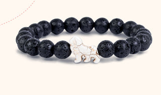 Fahlo Lion Bracelet Lava Stone