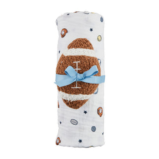 Mudpie Swaddle & Rattle Set Sports