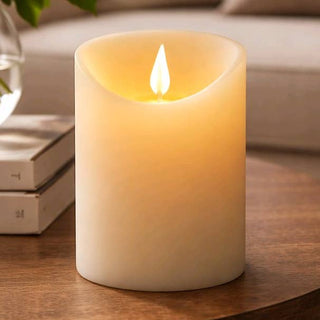 Cream LED Timer Candle 3x4