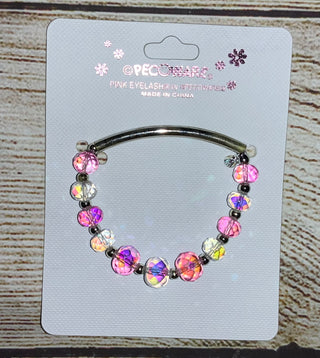Peckoware Pink Eyelash Bracelet