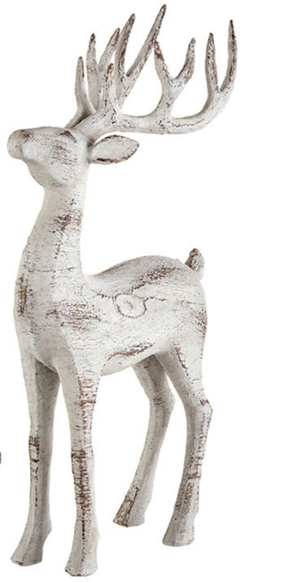 White Distressed Wood Look Reindeer