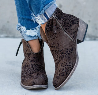 Very G Divine Taupe Leopard Print Booties