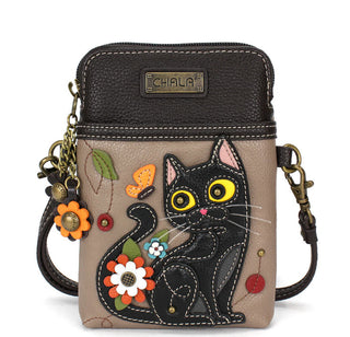 Chala 827 Cellphone Crossbody Black Cat Warm Gray