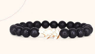 Fahlo Polar Bear Bracelet Lava Stone