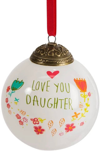 Love You Daughter Glass Bird Ornament 54031