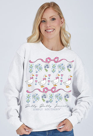 Simply Southern Crewneck Dilly White