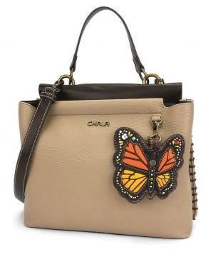 Chala Charming Satchel Monarch Butterfly Taupe 848