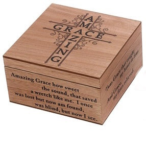 Wood Amazing Grace Cross Memory Box