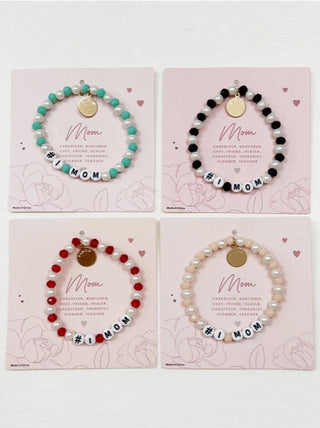 Love and Repeat #1 MOM Inspirational Bracelet Red