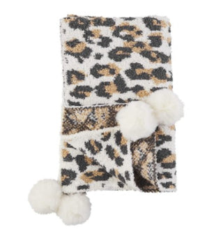 Mudpie Chenille Baby Blanket Leopard