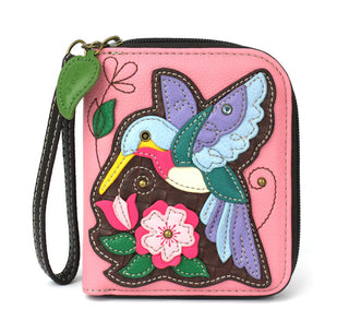 Chala 839 Zip Around Wallet Hummingbird A Pink