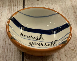 Blue/White Striped Trinket Dish