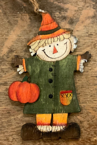 Wood Harvest Ornament, 5.2”H