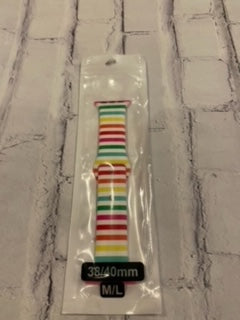 Silicone Apple Watch Band Colorful Stripes 38/40mm