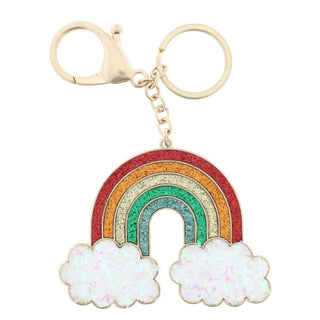 Jane Marie Confetti Cloud Glitter Rainbow Keychain