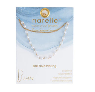 Howard's Narelle Waterproof Double Row Pearl and Chain Anklet Gold