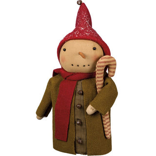 Primitive Green Coat Snowman