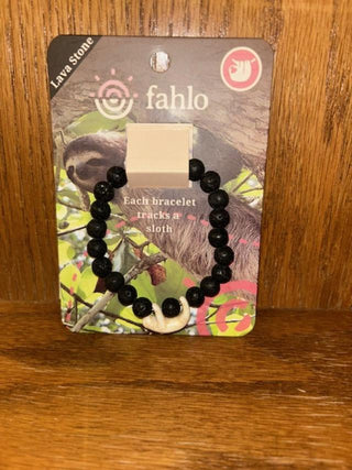 Fahlo Sloth Bracelet Lava Stone