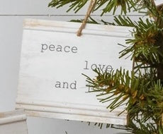 White Beadboard Winter Quotes Ornament