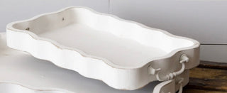 Scalloped White Tray