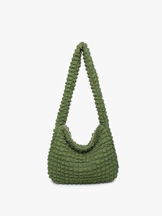 Jen & Co Rosemary Quilted Puffy Shoulder Bag Olive M2515