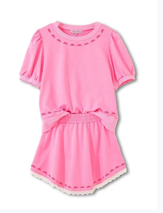 Simply Southern Bow Skort Set Pink