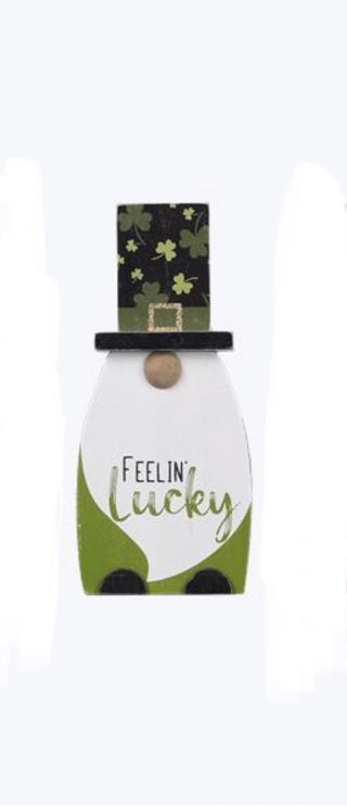 Wood Leprechaun Block Sign