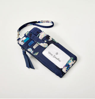 Vera Bradley Performance Twill Ultimate Card Case Blooms and Branches Navy