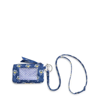 Vera Bradley Zip ID Pouch w/ Breakaway Lanyard Maison Blue