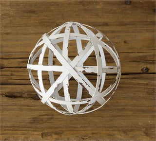 Distressed White Metal Ball