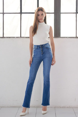 Kancan High Rise Exposed Button Bootcut 7138