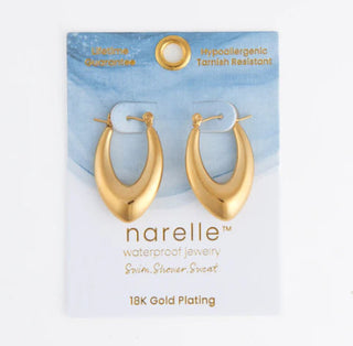 Howard's Narelle Waterproof Oval Pointed Earrings Gold