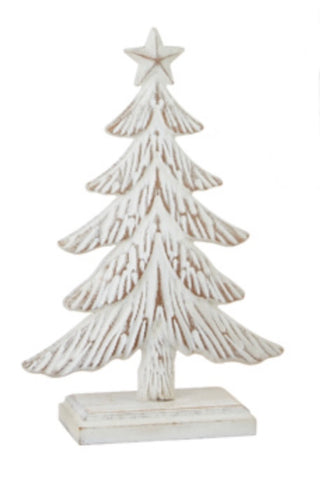 White Washed Wood Carved Look Tree
