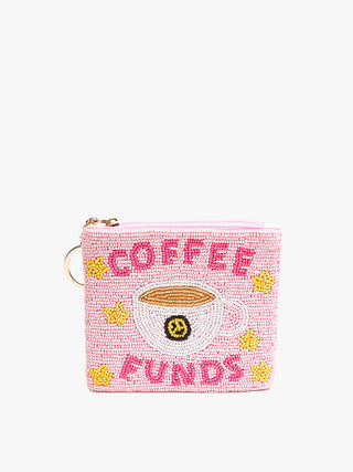 Jen & Co Ricki Beaded Coin Pouch Coffee CP2474