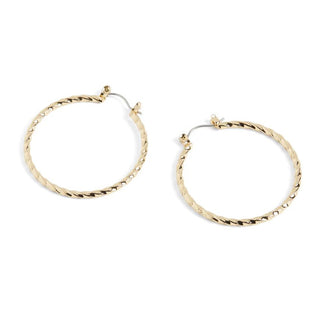 Whispers Twisted Hoop Earrings Gold WN004646