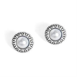 Whispers Silver Pearl w/Detail Earrings WN004263