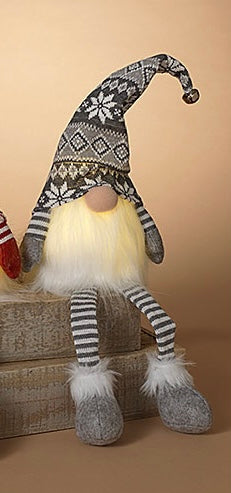 Lighted Musical Holiday Plush Gnome Gray