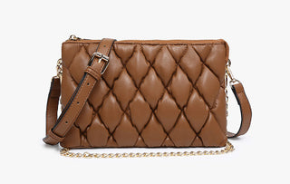 Jen & Co Izzy Puffer Quilted Crossbody Brown M2056PFR