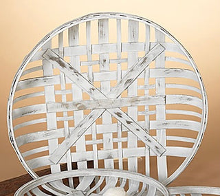 White Chipwood Tobacco Basket Large